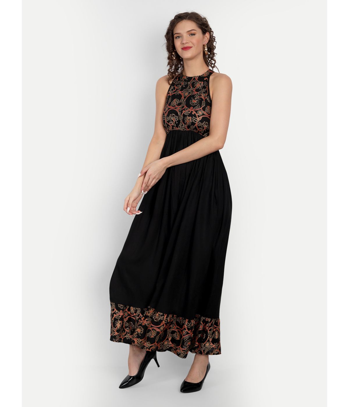 Daevish Women A-Line  Ankle Length Maxi Dress 