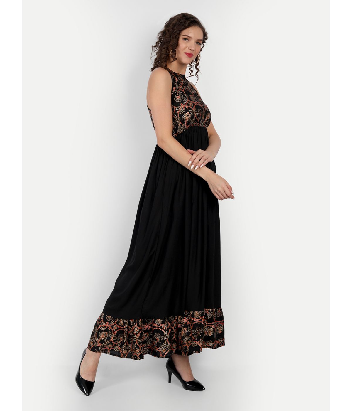 Daevish Women A-Line  Ankle Length Maxi Dress 