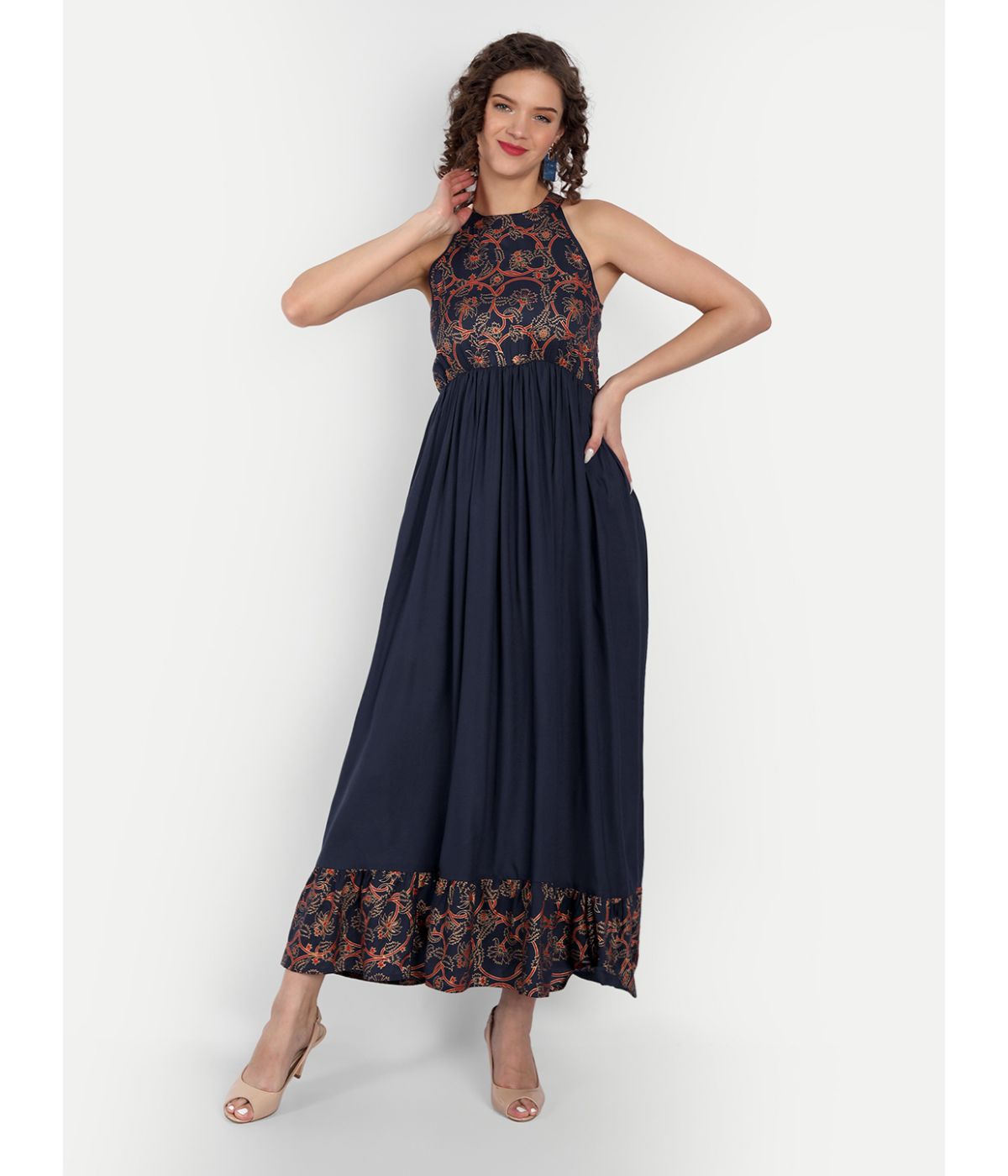 Daevish Women A-Line  Ankle Length Maxi Dress 