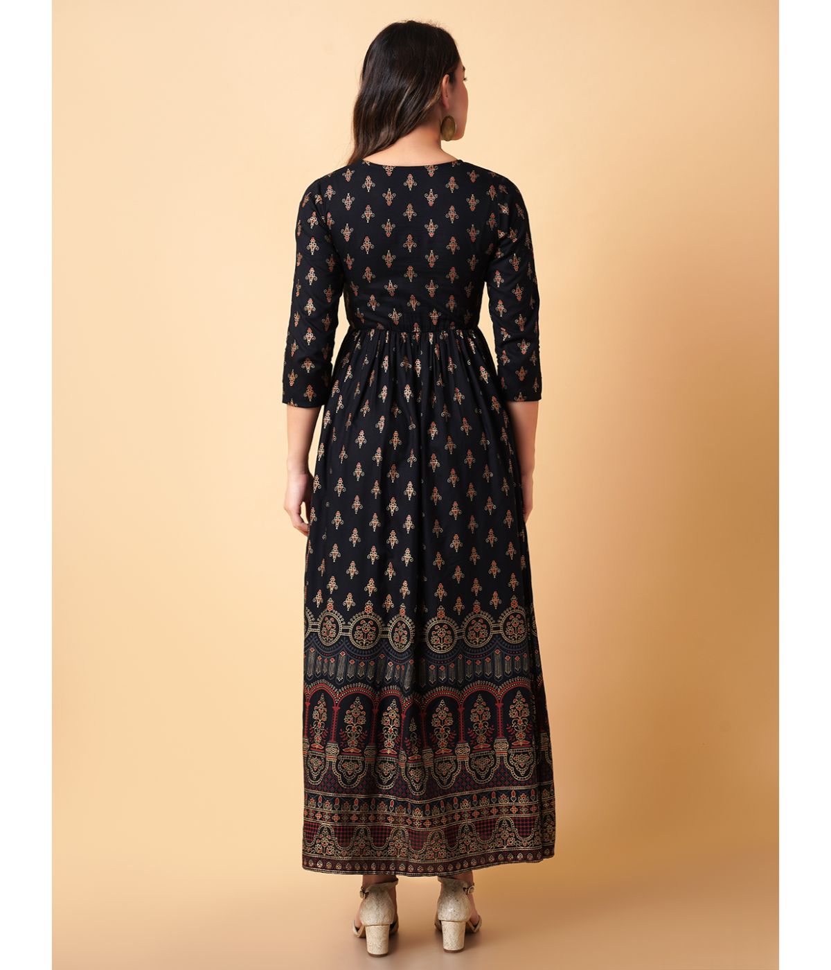 Daevish Women Black Fit & Flare Ethnic Dress