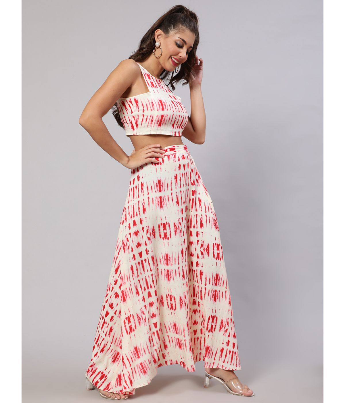 Daevish New Tie-Dye Printed Top Skirt Co Ord Set for Women & Girls