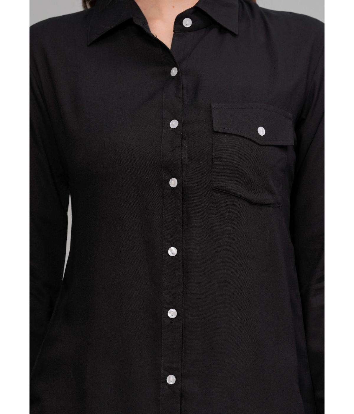 Daevish New Solid Formal Regular Cuffed Sleeves Shirt Women