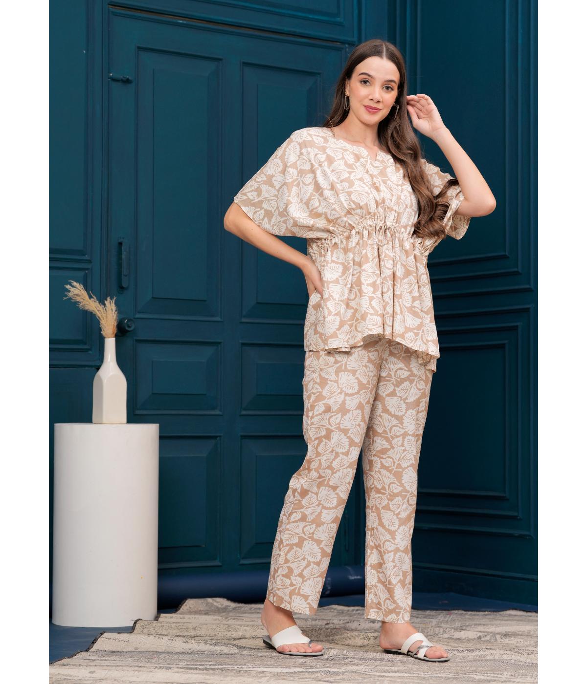 Daevish new Rayon Printed Kaftan Pant Co Ord Set For Women & Girl's